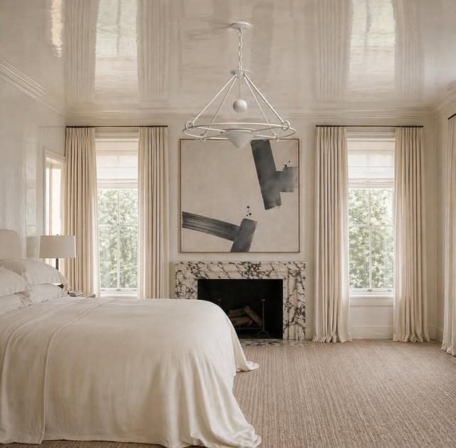 16. Cream and Marble Quiet Luxury Bedroom - relaxing bedroom ideas