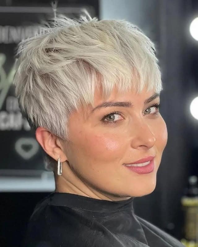 1. Icy Platinum Textured Pixie Bob - Pixie Bob Haircut