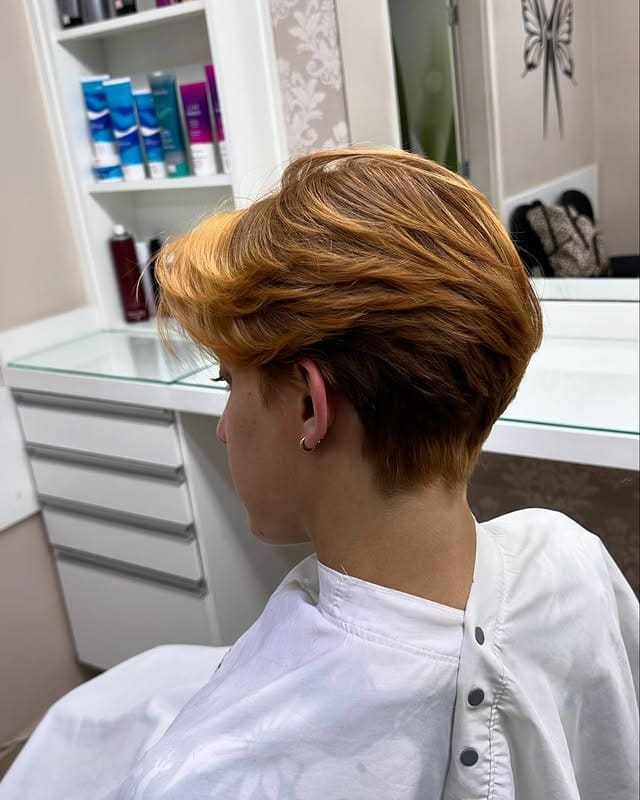 6. Golden Copper Undercut Pixie Bob - Pixie Bob Haircut