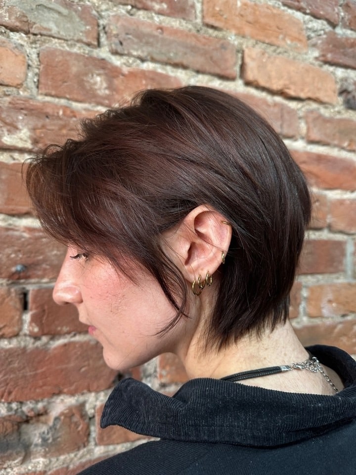 15. Dark Chocolate Sleek Pixie Bob - Pixie Bob Haircut
