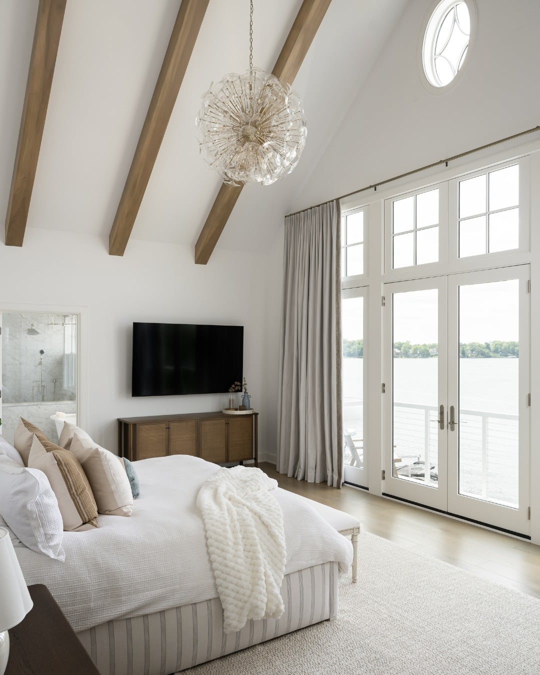 6. Warm White and Natural Wood Coastal Bedroom - neutral bedroom ideas