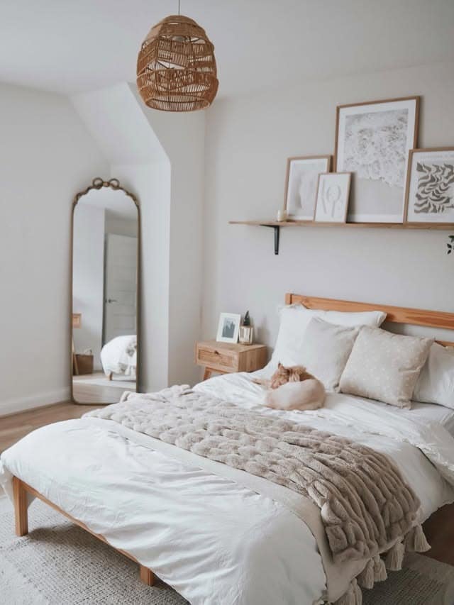 8. Light Oak and Soft Beige Scandinavian Bedroom - neutral bedroom ideas