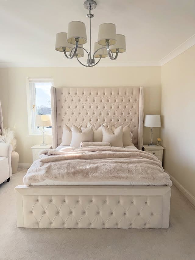 14. Ivory and Blush Glam Neutral Bedroom - neutral bedroom ideas