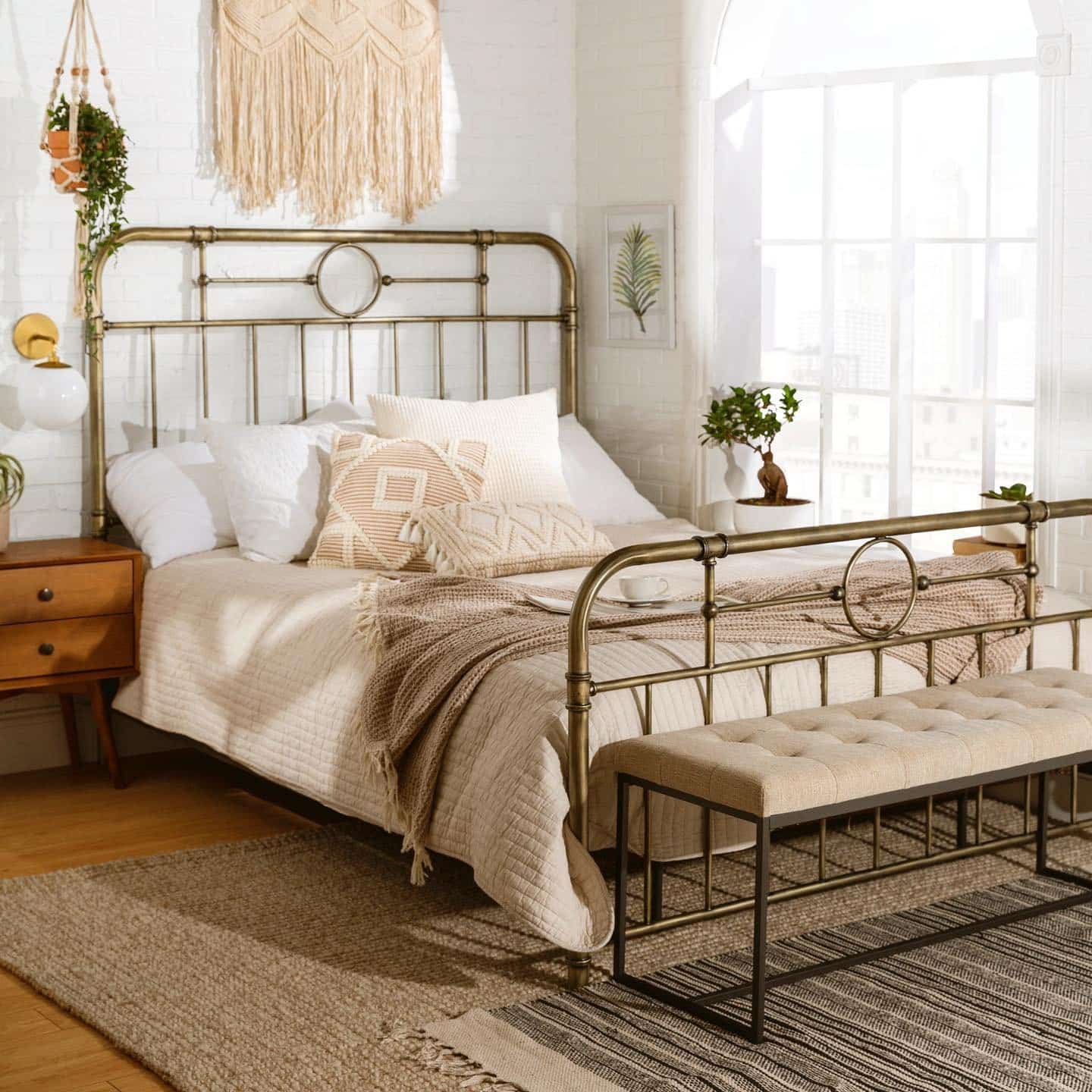18. Cream and Brass Vintage Neutral Bedroom - neutral bedroom ideas