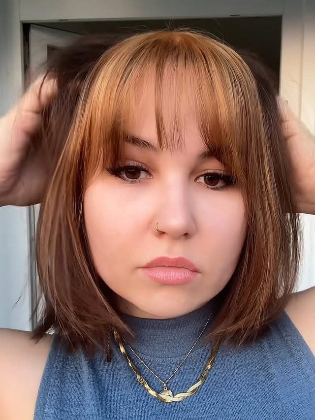 4. Soft Chestnut Bob with Piecey Wispy Bangs - Wispy Bangs For Thin Hair