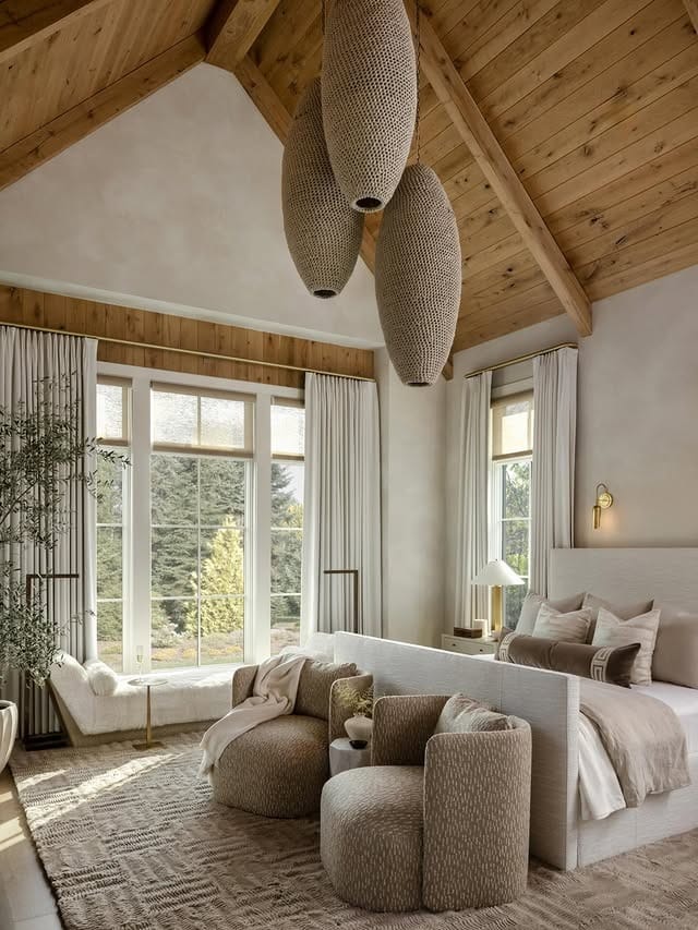 2. Warm Taupe and Natural Wood Retreat Bedroom - primary bedroom ideas