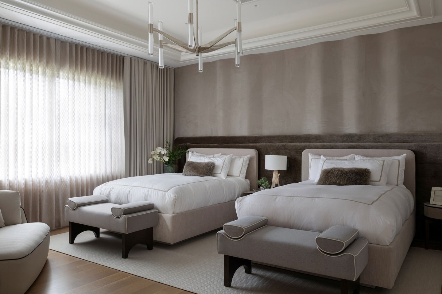 10. Mushroom Taupe and Ivory Luxury Double Bedroom - primary bedroom ideas