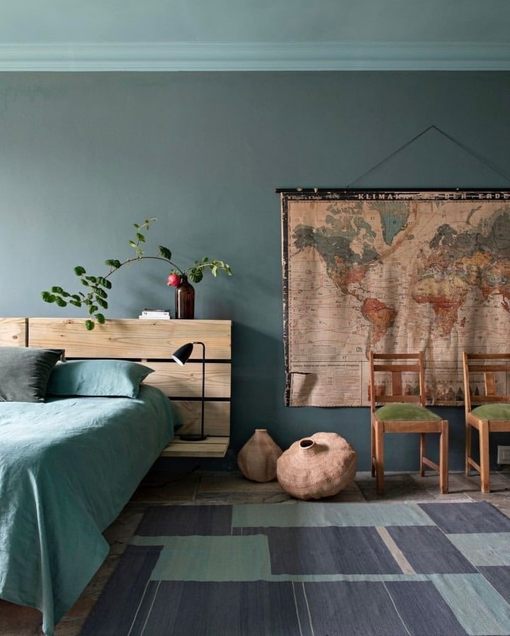 6. Soft Blue-Teal Bedroom With Natural Textures - teal bedroom ideas