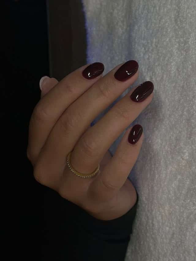 8. Sheer Burgundy Jelly Nails - burgundy nail ideas