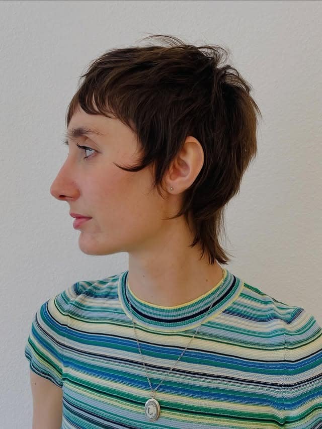 14. Espresso Textured Pixie Mullet - Short Pixie Haircuts For Women