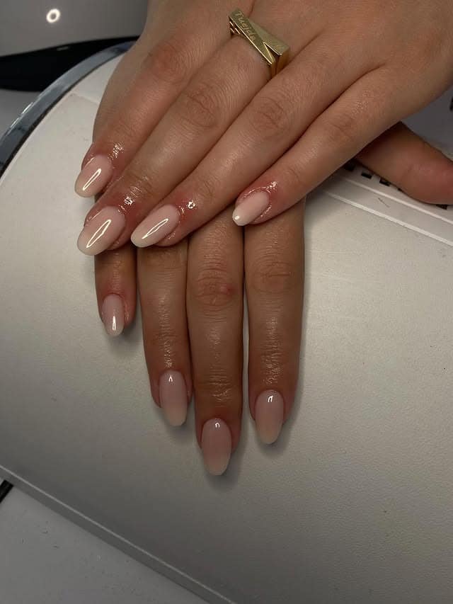8. Milky Nude Clear Almond Nails - clear nail ideas