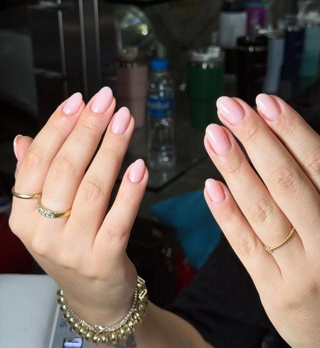 22. Sheer Blush Pink Clear Almond Nails - clear nail ideas