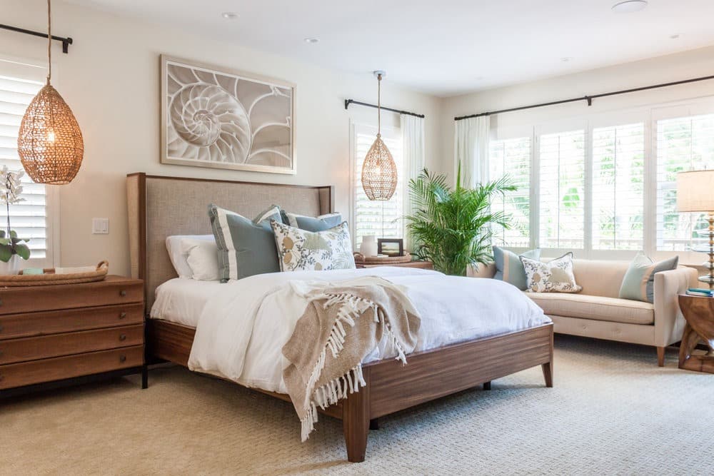 11. Coastal Hawaiian Bedroom with Seafoam Green and Warm Walnut Accents - hawaiian bedroom ideas