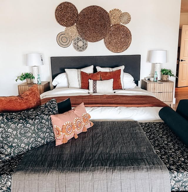 17. Boho Hawaiian Bedroom with Terracotta and Charcoal Layers - hawaiian bedroom ideas