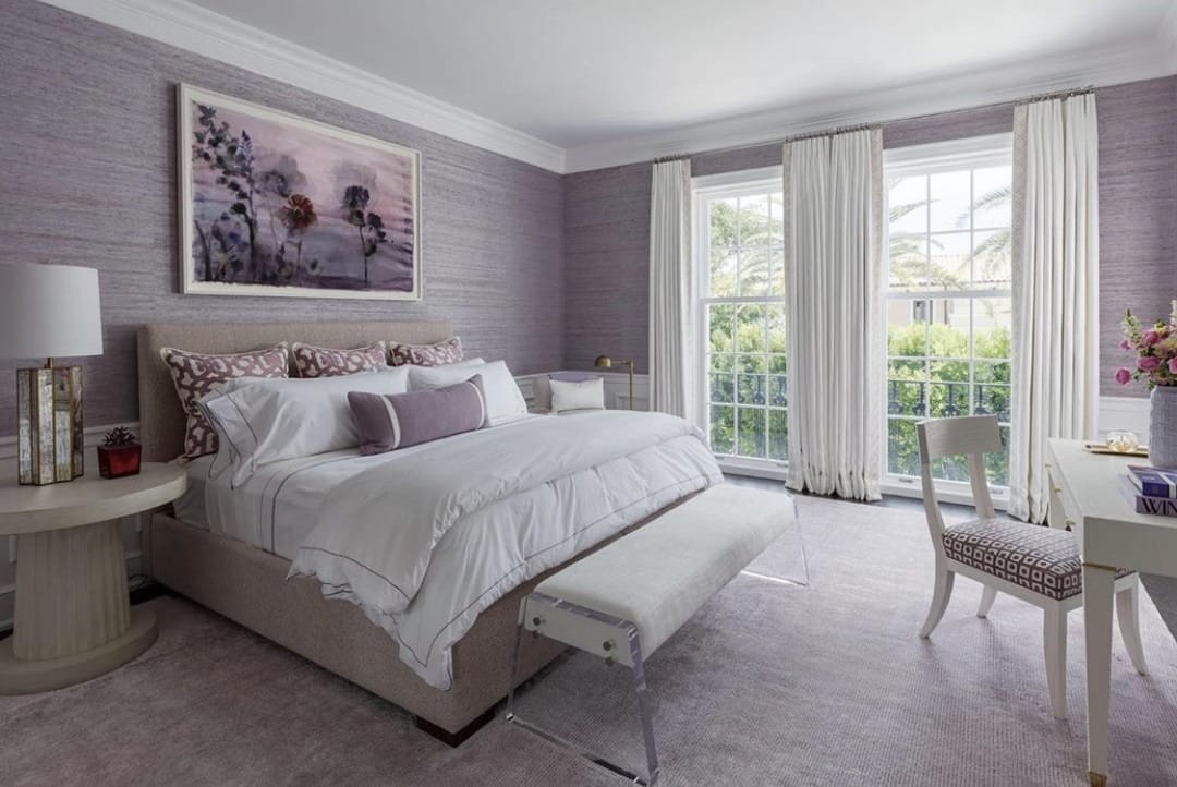 15. Classic Lavender Bedroom with Light Neutral Furnishings - lavender bedroom ideas