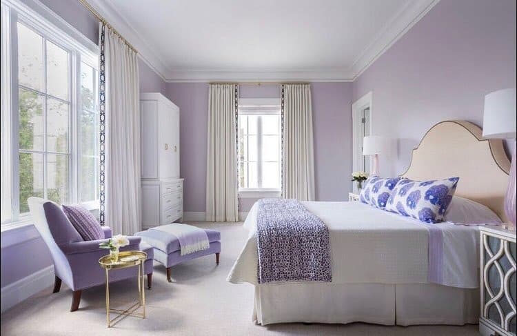 17. Airy Lavender Bedroom with Transitional Design Style - lavender bedroom ideas