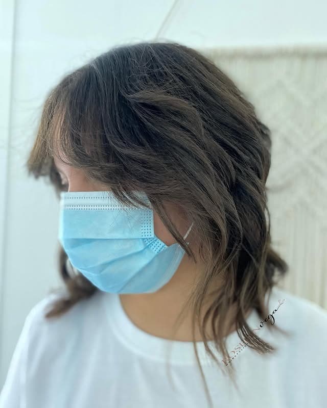 9. Chocolate Brown Wavy Shag Lob - Choppy Shaggy Haircuts