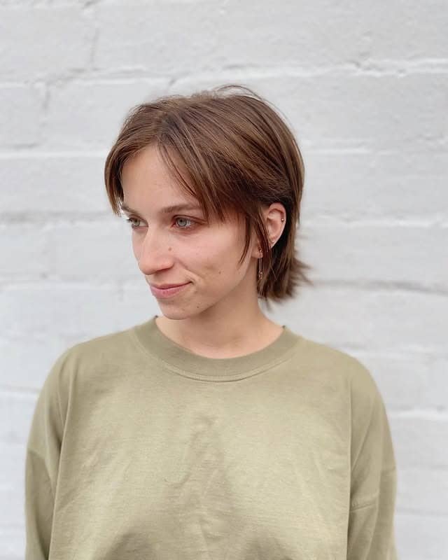 20. Light Chestnut Choppy Shag Pixie Mullet - Choppy Shaggy Haircuts