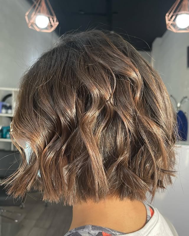 3. Chocolate Brown Textured Shaggy Bob - Shaggy Bob Haircuts