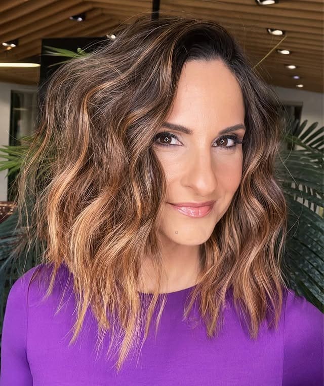 6. Cinnamon Mocha Wavy Shaggy Bob - Shaggy Bob Haircuts
