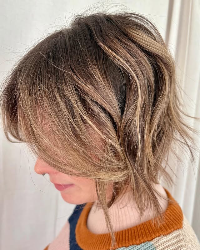 15. Mushroom Blonde Layered Shaggy Bob - Shaggy Bob Haircuts