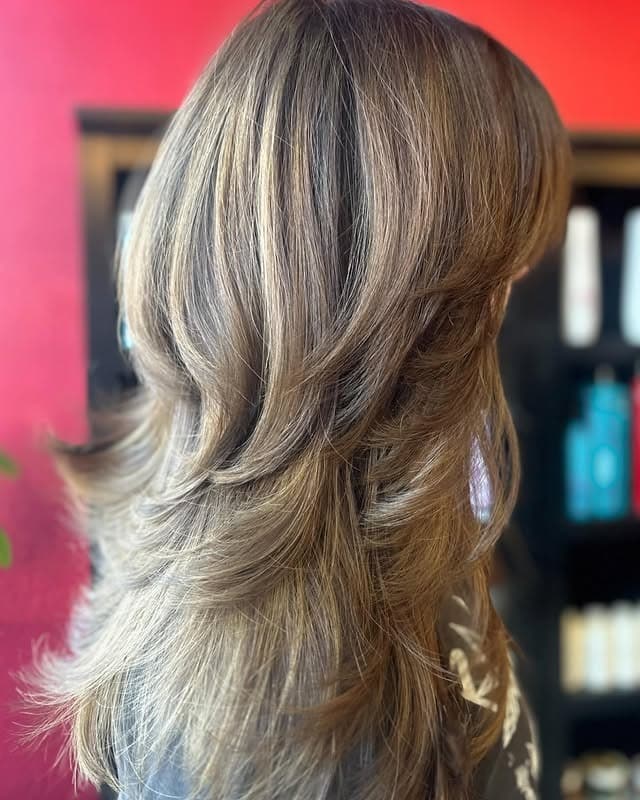 18. Feathered Butterfly Layers with Beige Bronde Balayage - Long Wispy Haircuts