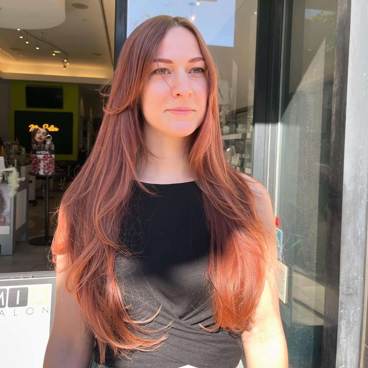 22. Long Wispy Layers with Rose Copper Hair Color - Long Wispy Haircuts