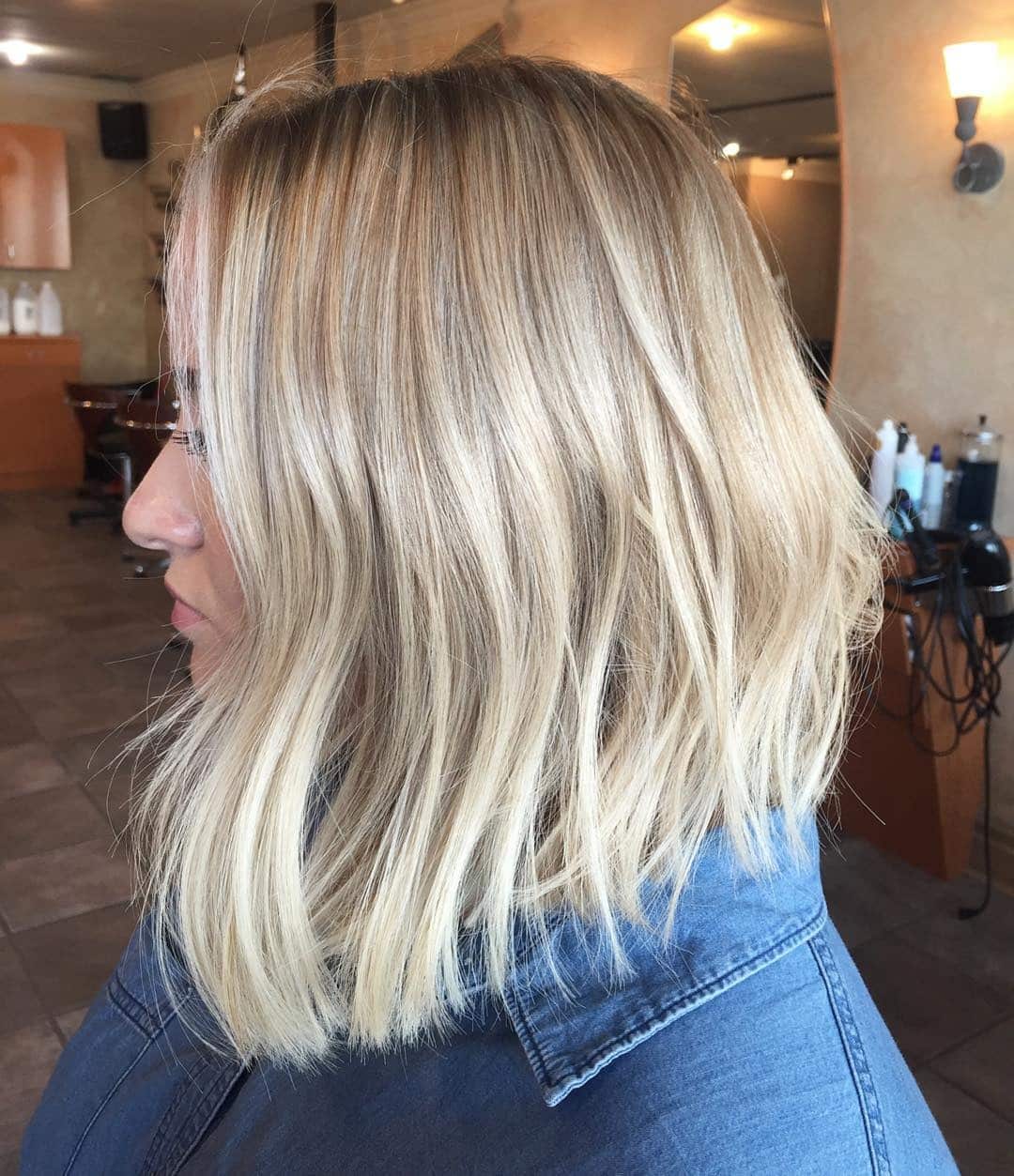 19. Dimensional Espresso Brown Angled Lob - Angled Lob Haircut