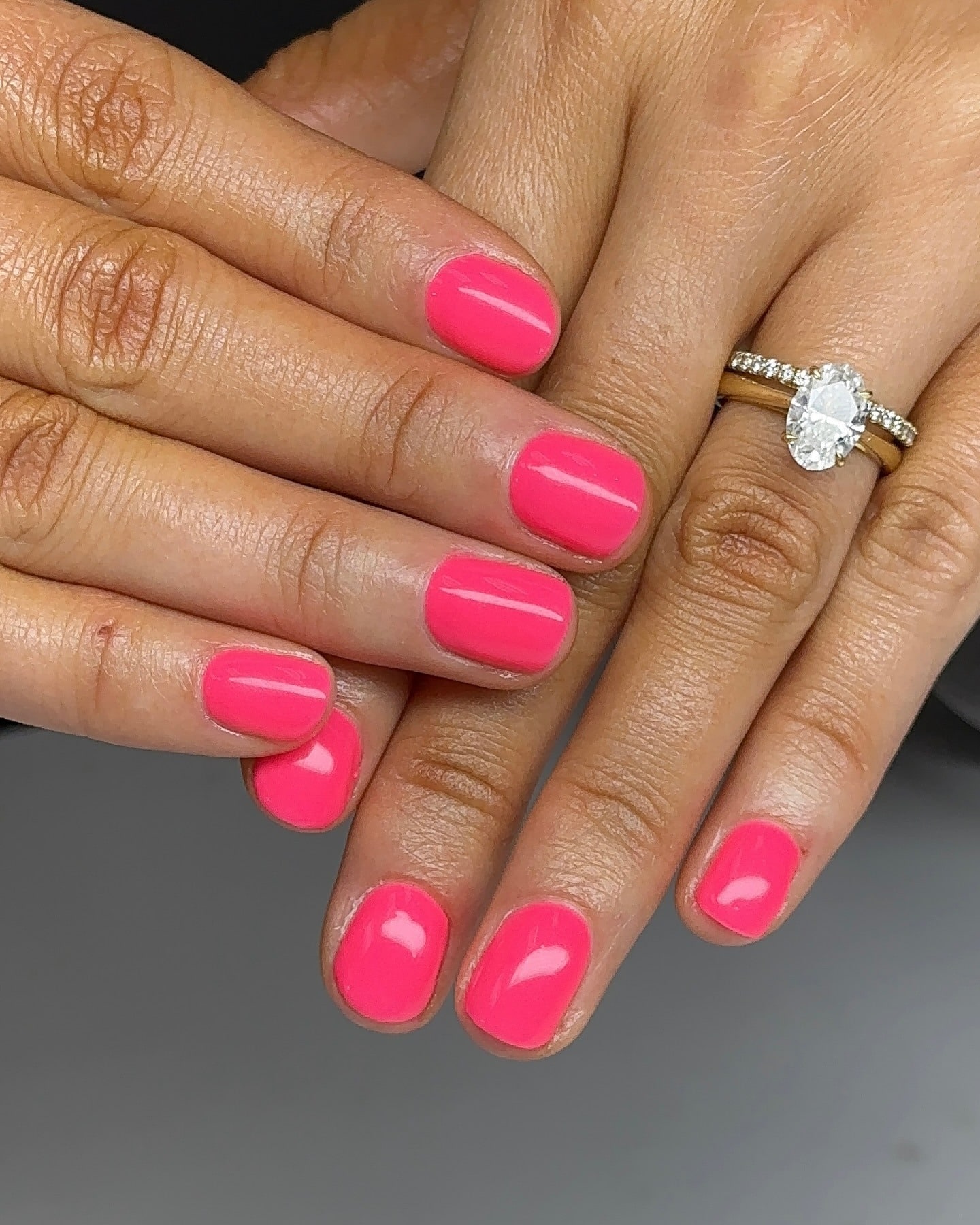 3. Classic Neon Hot Pink Short Nails - hot pink nail ideas