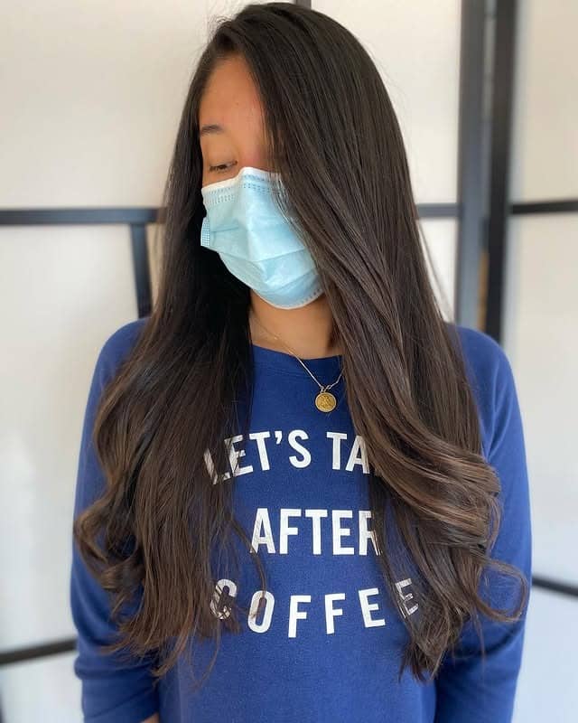 3. Extra Long Face-Framing Layers with Espresso Brown Hair - Extra Long Layers