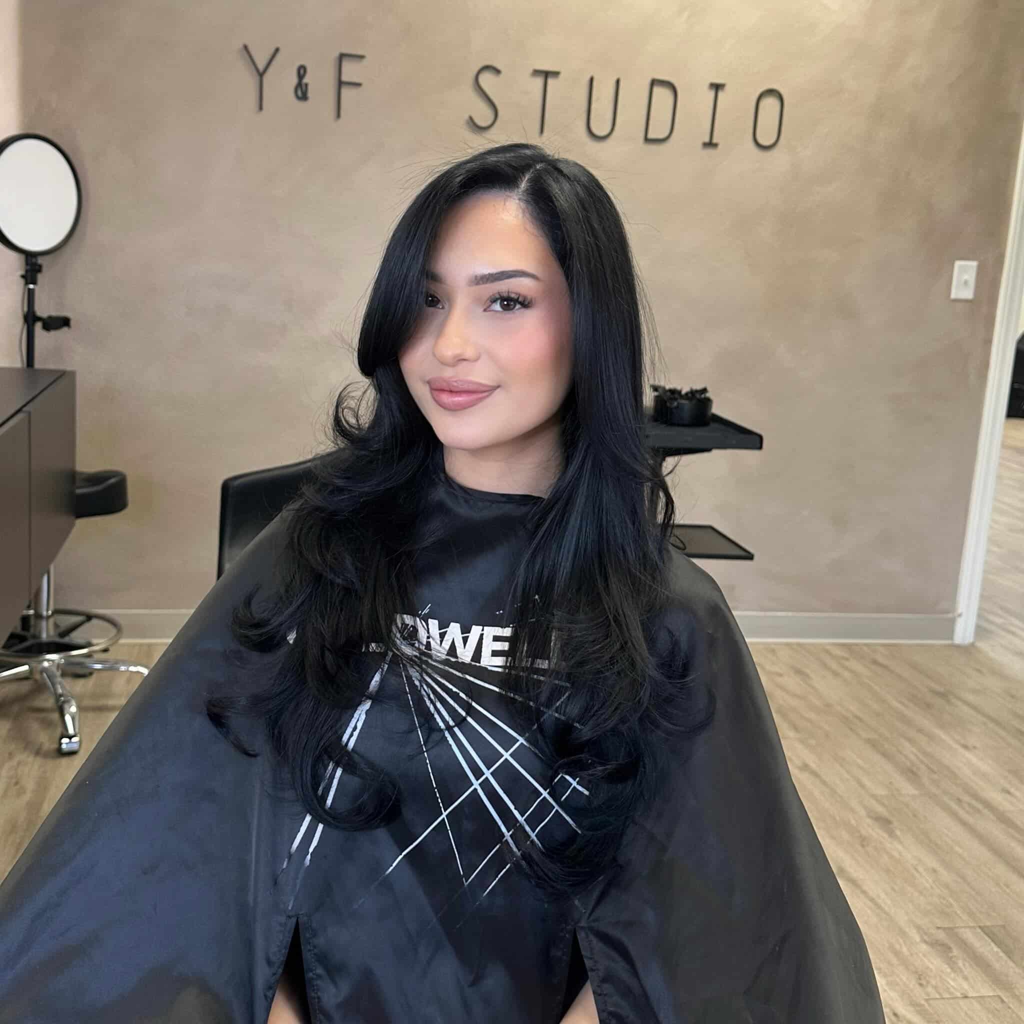7. Extra Long Curtain Layers with Jet Black Hair - Extra Long Layers