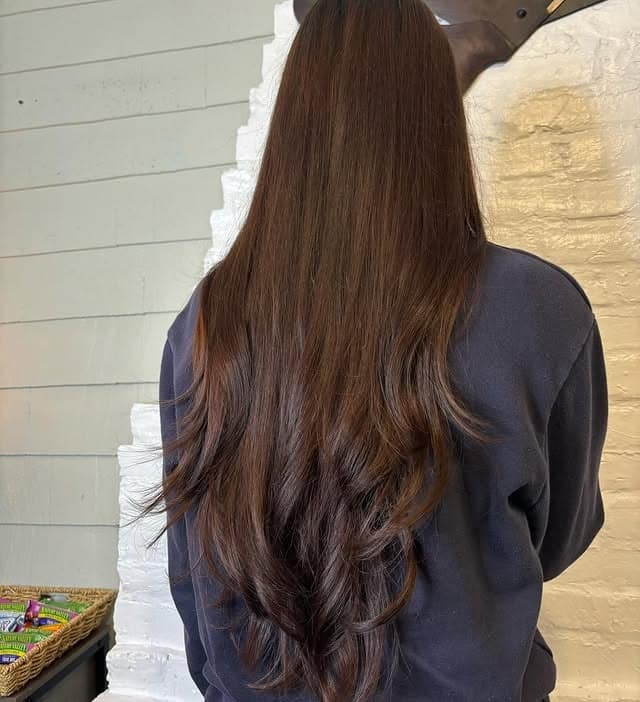 10. Extra Long V-Cut Layers with Rich Chestnut Brown Hair - Extra Long Layers