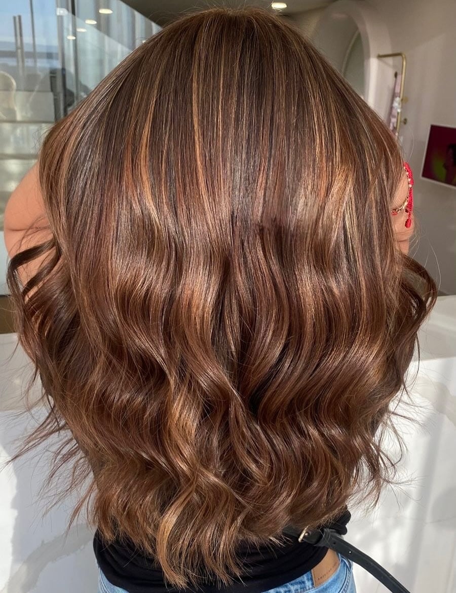 4. Rich Chocolate Brown with Golden Caramel Accents - Golden Caramel Hair Color