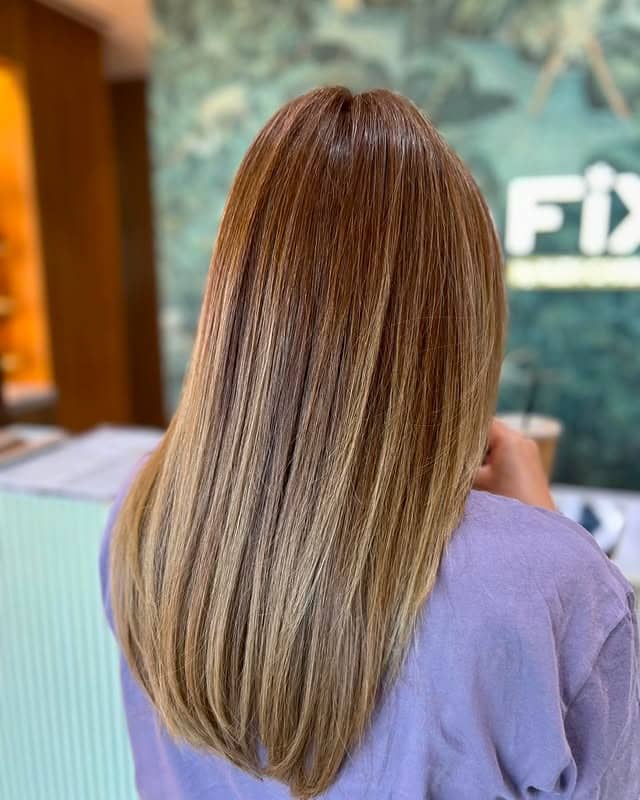 5. Golden Caramel Ombré Straight Hair - Golden Caramel Hair Color