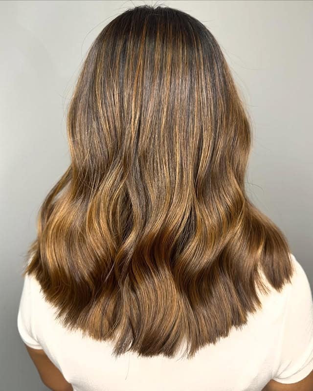 6. Golden Caramel Micro Highlights - Golden Caramel Hair Color