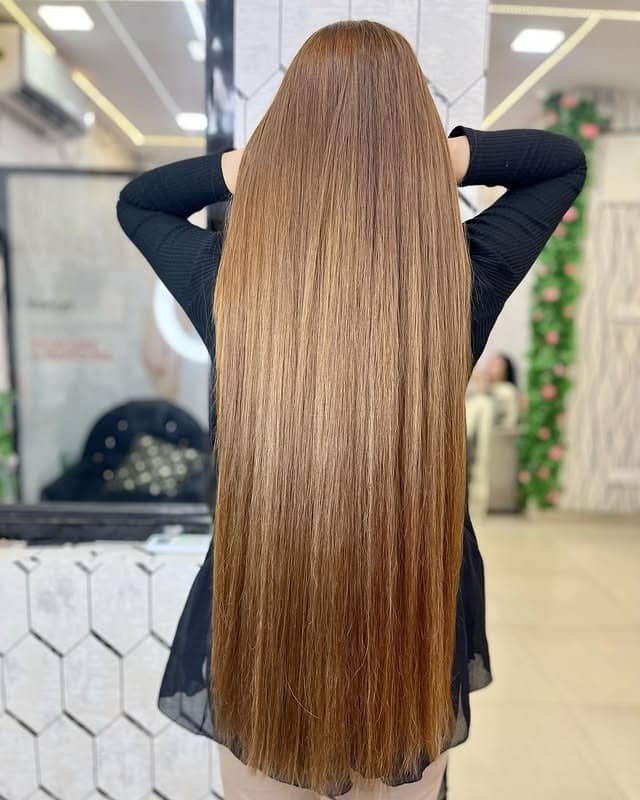 11. Sleek Golden Caramel Silk Lengths - Golden Caramel Hair Color