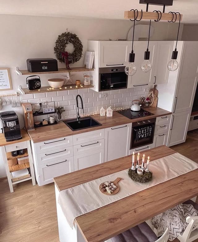 10. White and Wood Nordic Kitchen Idea - cozy kitchen ideas