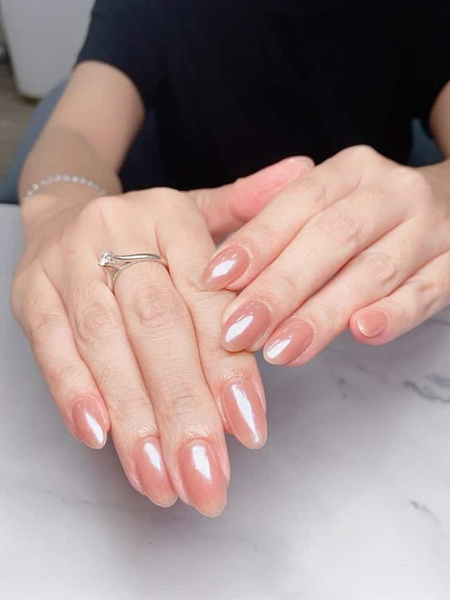 10. Milky Pink Glazed Almond Nails - pretty nail ideas