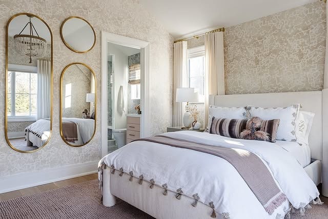 6. Neutral Elegant Girls Bedroom with Gold Accents - girls bedroom ideas