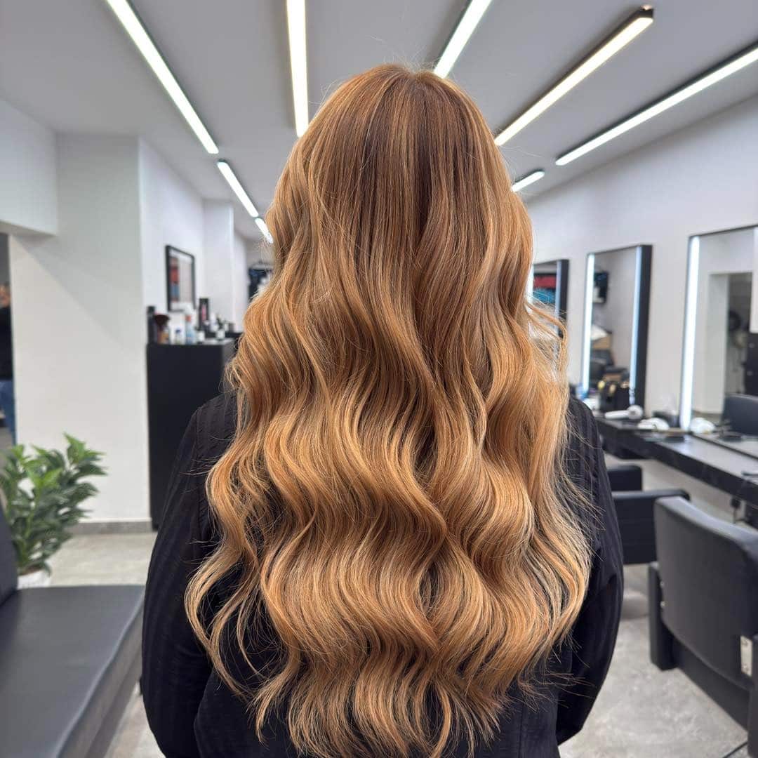7. Golden Caramel Honey Blonde Waves - Caramel Honey Blonde