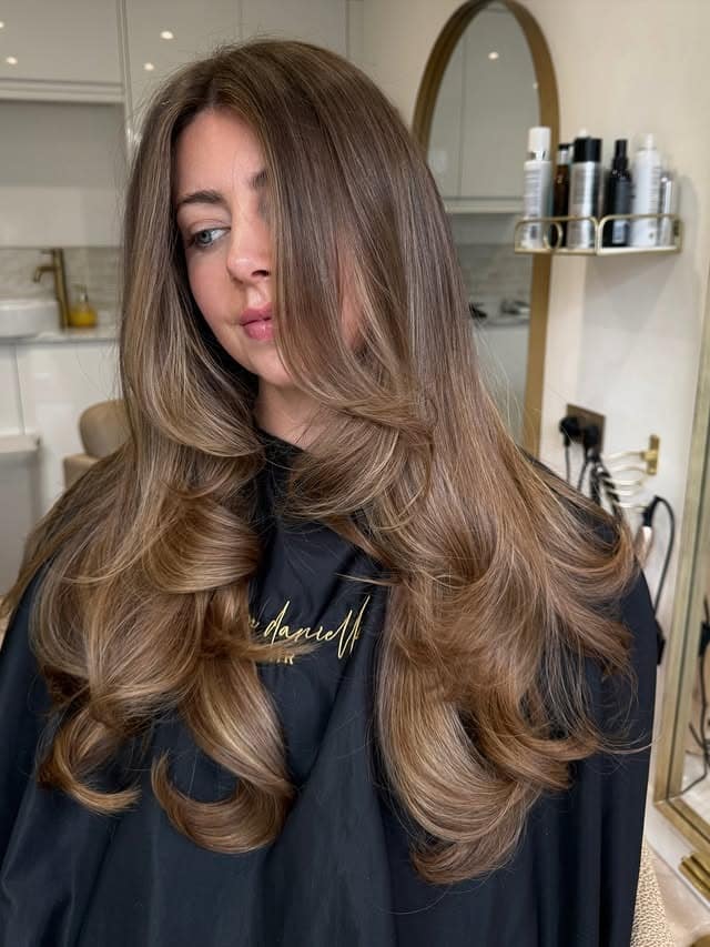 8. Mocha Caramel Honey Blonde Blowout - Caramel Honey Blonde