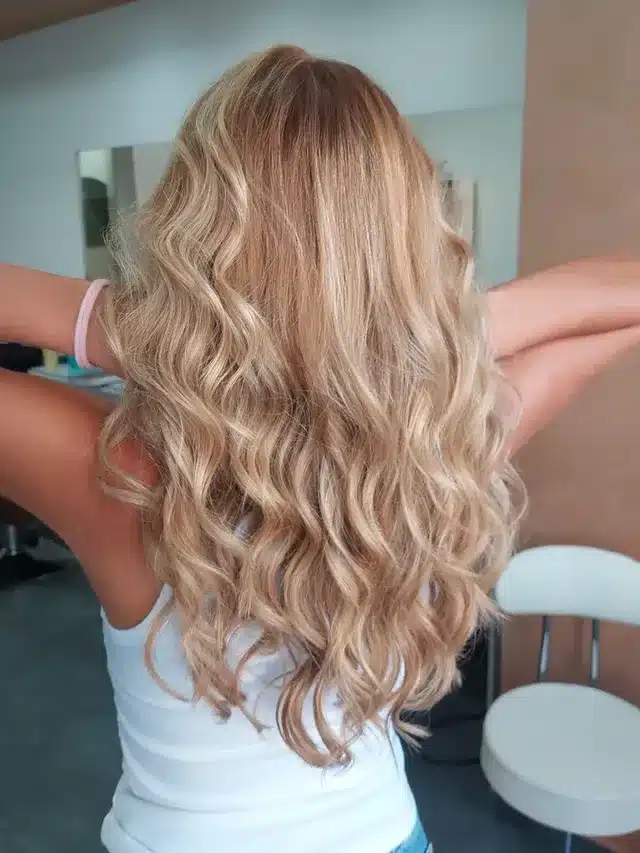 17. Bright Caramel Honey Blonde Mermaid Waves - Caramel Honey Blonde