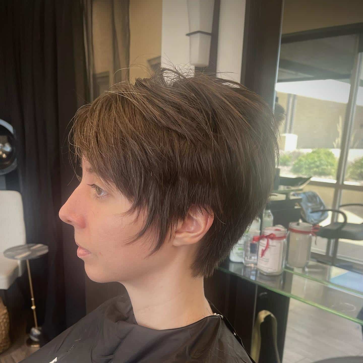 3. Layered Brunette Long Pixie Cut - Long Pixie Cuts