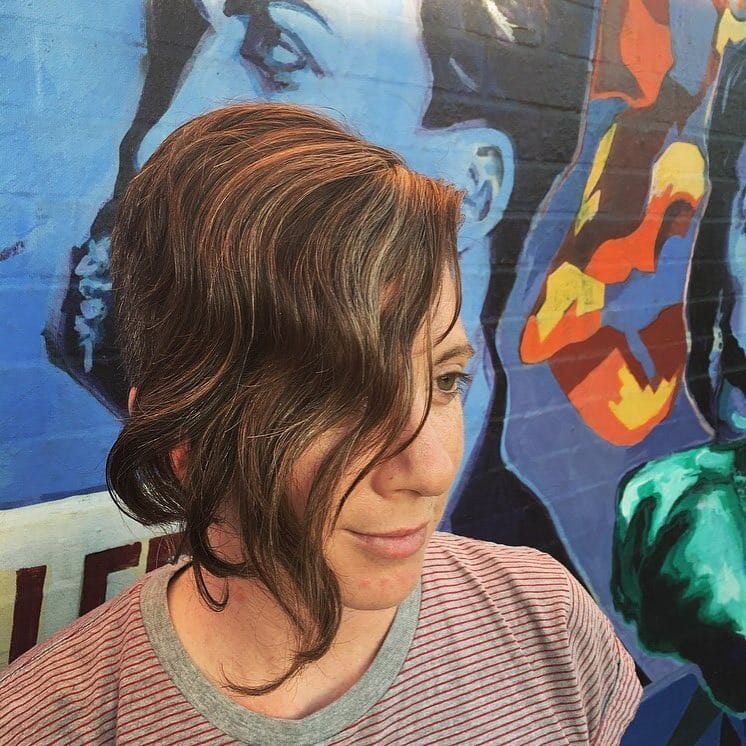 4. Asymmetrical Long Pixie with Deep Chocolate Brown Color - Long Pixie Cuts