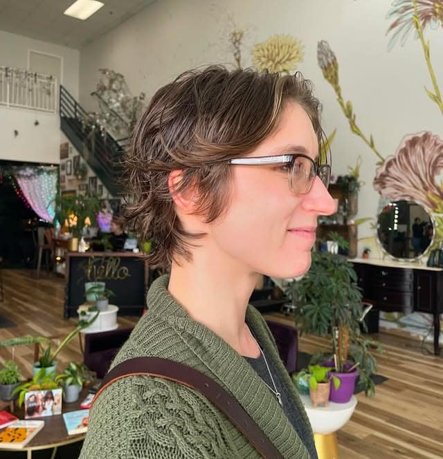 20. Tousled Long Pixie in Ash Brown - Long Pixie Cuts