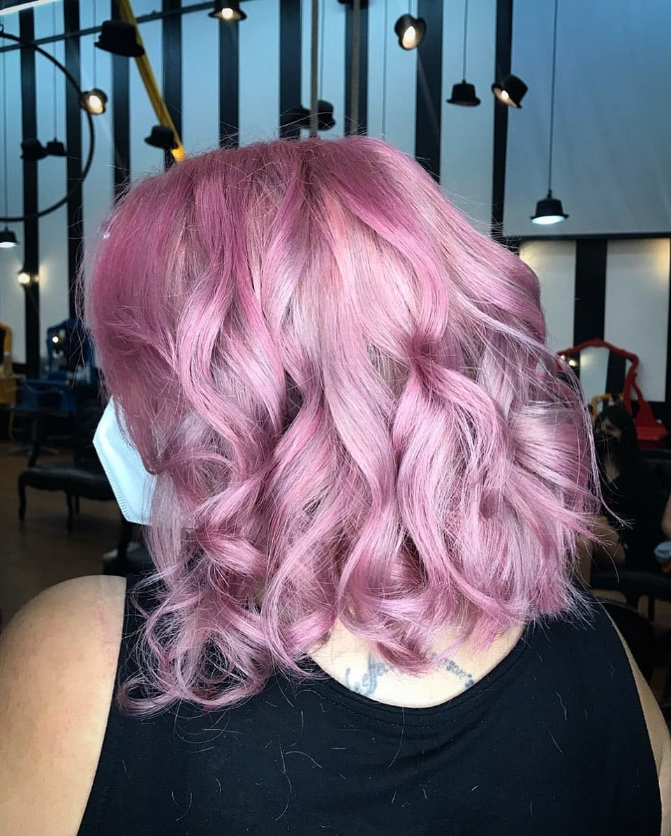 7. Cotton Candy Lilac Curls - Lilac Hair Color
