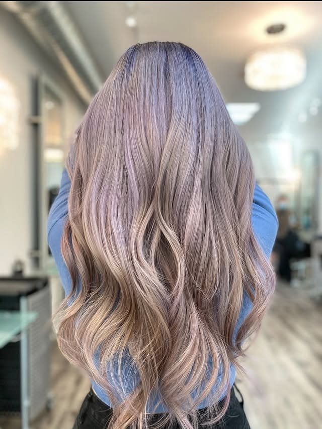 10. Silver Lilac Balayage - Lilac Hair Color