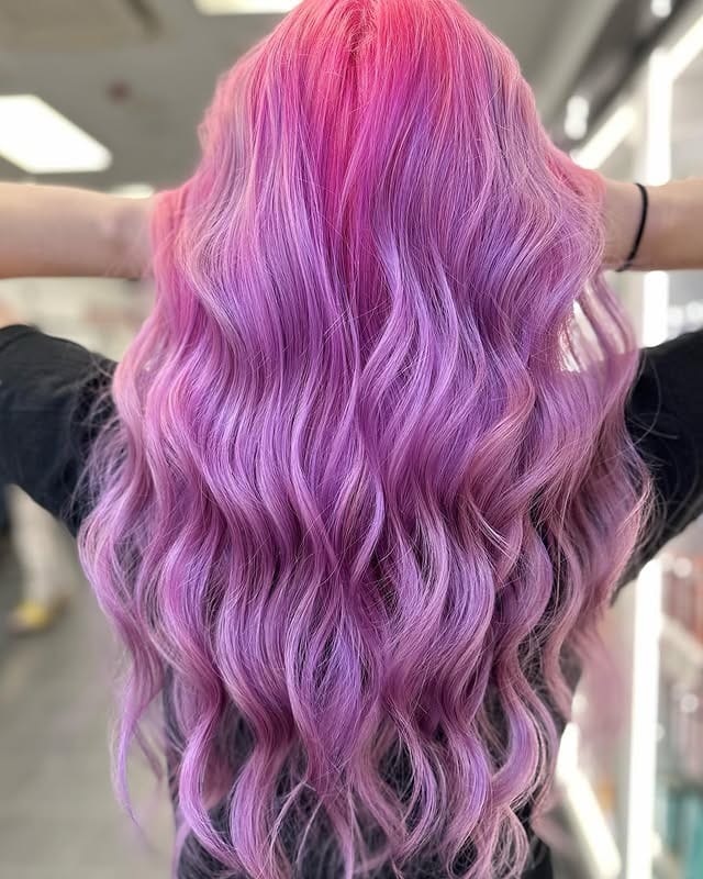 13. Pink Lilac Mermaid Waves - Lilac Hair Color