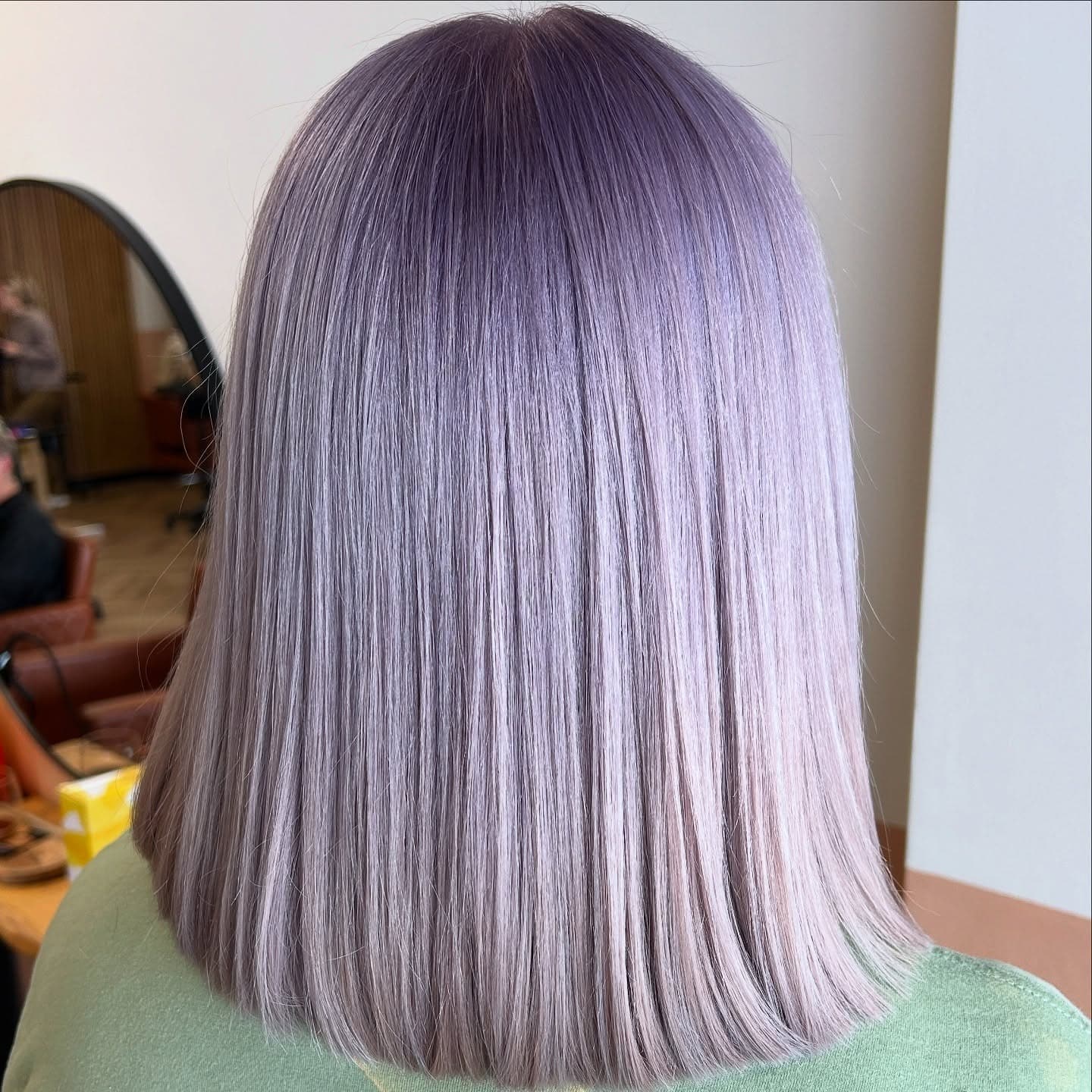 17. Silver Lilac Blunt Lob - Lilac Hair Color