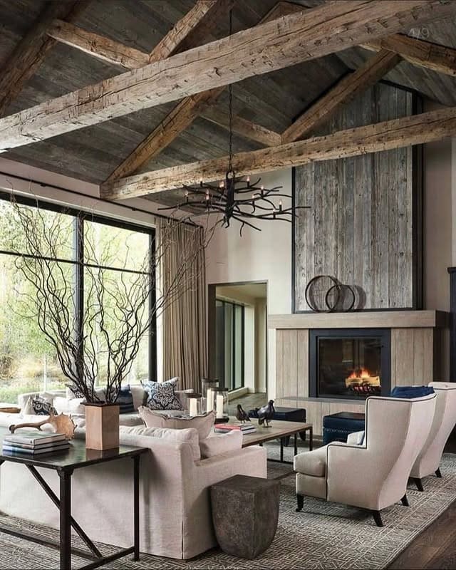 6. Weathered Wood and Soft Neutral Rustic Living Room - rustic living room ideas